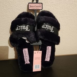 NWT. Black Juicy Couture slippers. Size 7. M medium.  Women's.